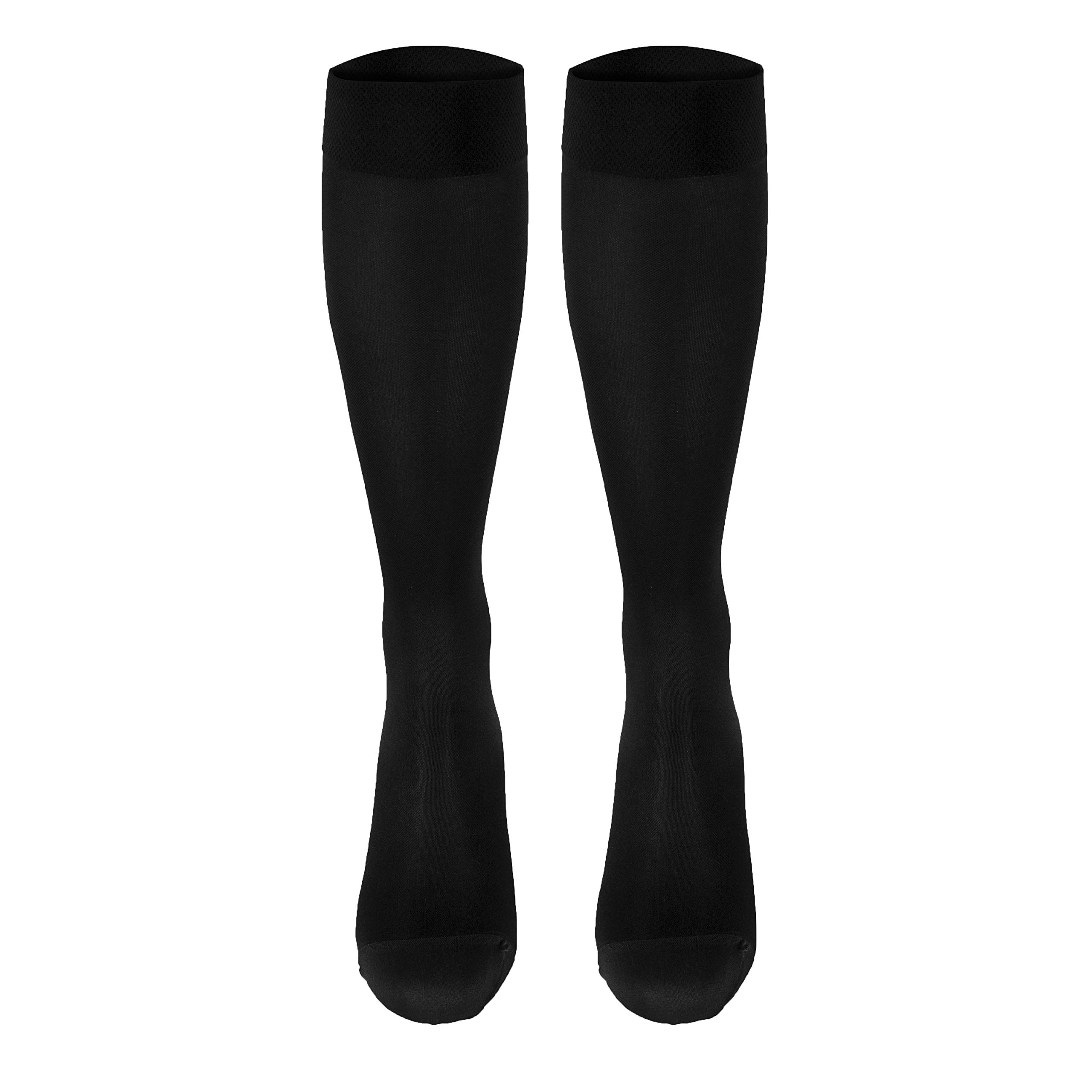 Truform Women's 20-30 mmHg Knee High Compression Stockings - Closed Toe Opaque Black Small | Medical Support Socks for Varicose Veins, Circulation & Travel Comfort