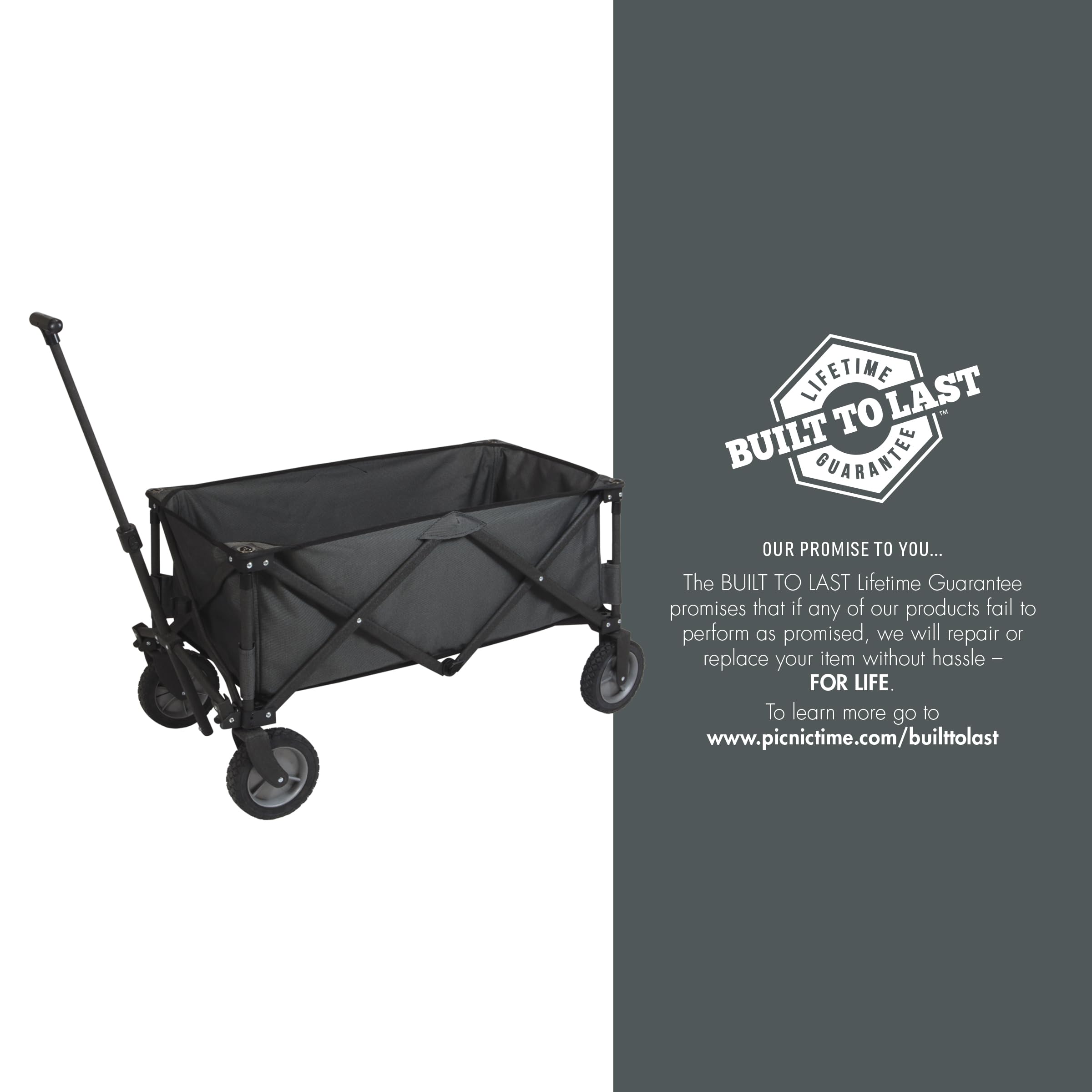 Disney Mickey Mouse Adventure Folding Wagon Cart - Collapsible Utility Wagon for Beach, Picnic, Camping & Outdoor Activities (Dark Gray)