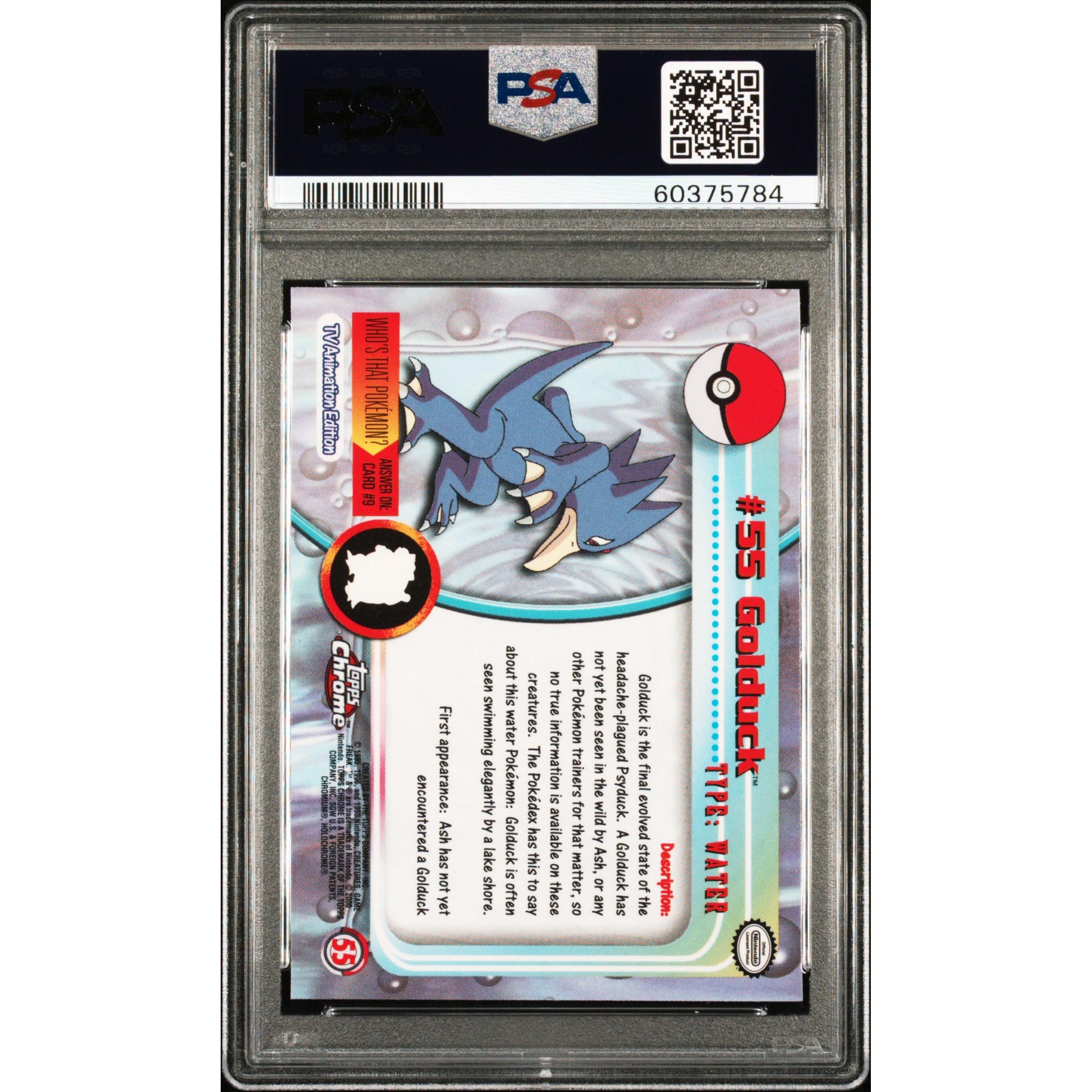 2000 Pokemon Topps Chrome Golduck #55 PSA 9 Gem Mint Trading Card - Rare Collectible for Pokemon Fans & Card Investors | Perfect for Display, Gaming Tournaments & Investment Portfolios