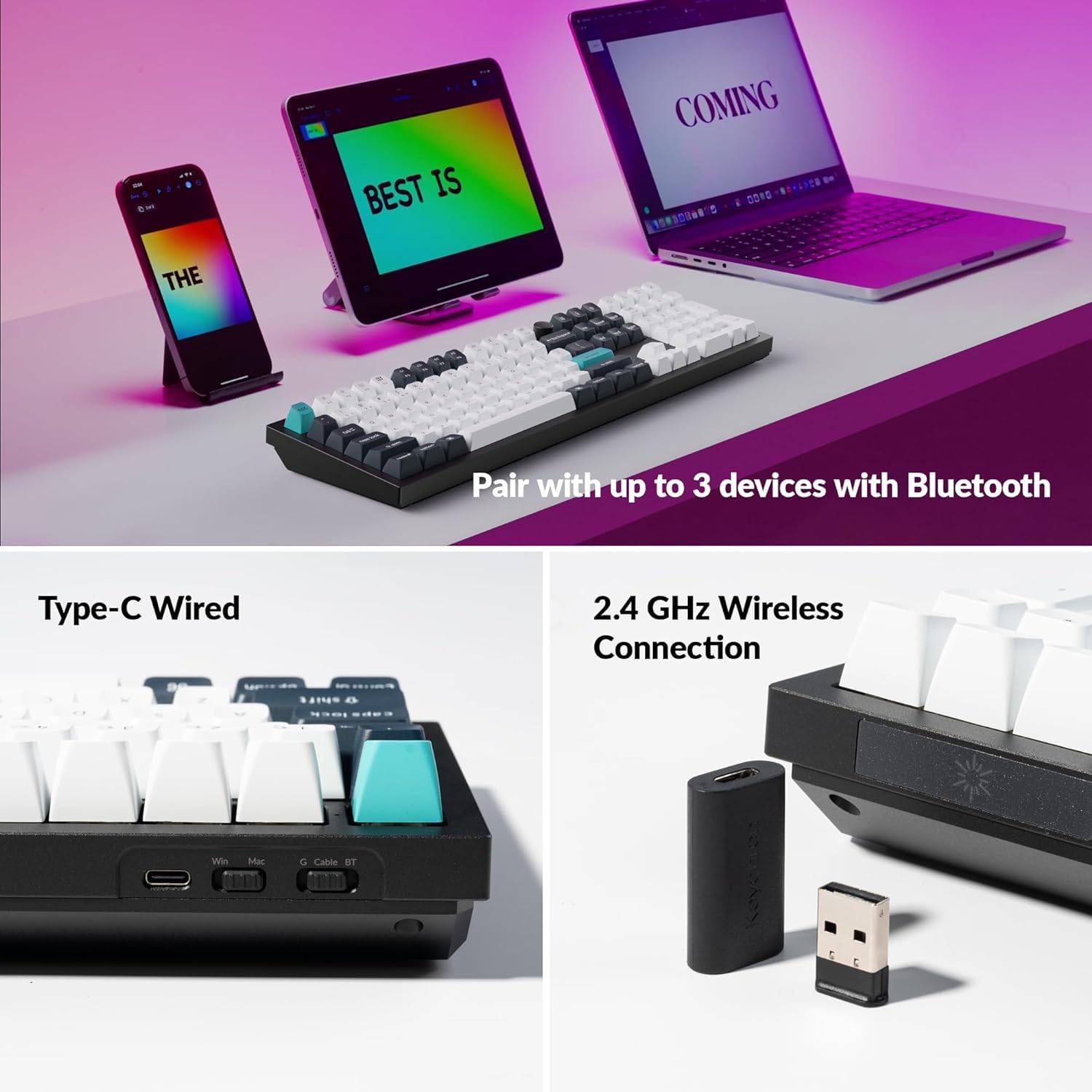 Keychron Q6 Max Full-Size Wireless Custom Mechanical Keyboard - Full Metal Body, QMK/VIA Programmable, Bluetooth 5.1/2.4GHz/Wired, RGB Backlit, Hot-Swappable Gateron Jupiter Brown Switches - Compatible with Mac/Windows/Linux - Perfect for Gaming, Coding & Office Work