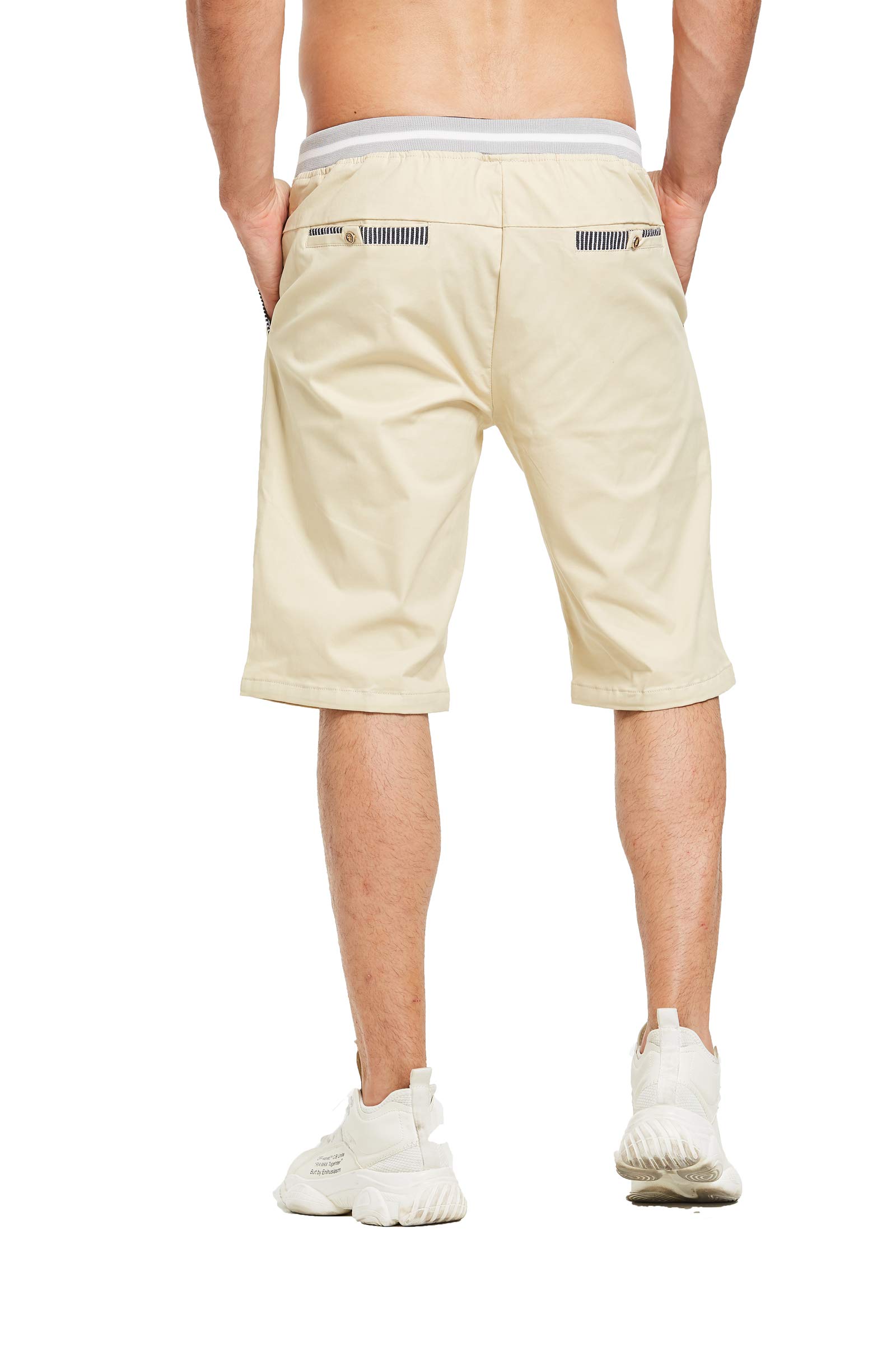 Tansozer Men's Casual Classic Fit Drawstring Summer Shorts - Elastic Waist with Pockets - Perfect for Beach, Swimming, Gym & Outdoor Activities