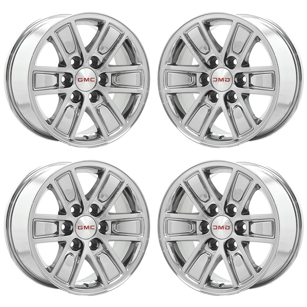 17 GMC Sierra 1500 Bright Chrome Wheels Rims - Factory OEM Set 5654 - Perfect for Off-Roading & Truck Customization