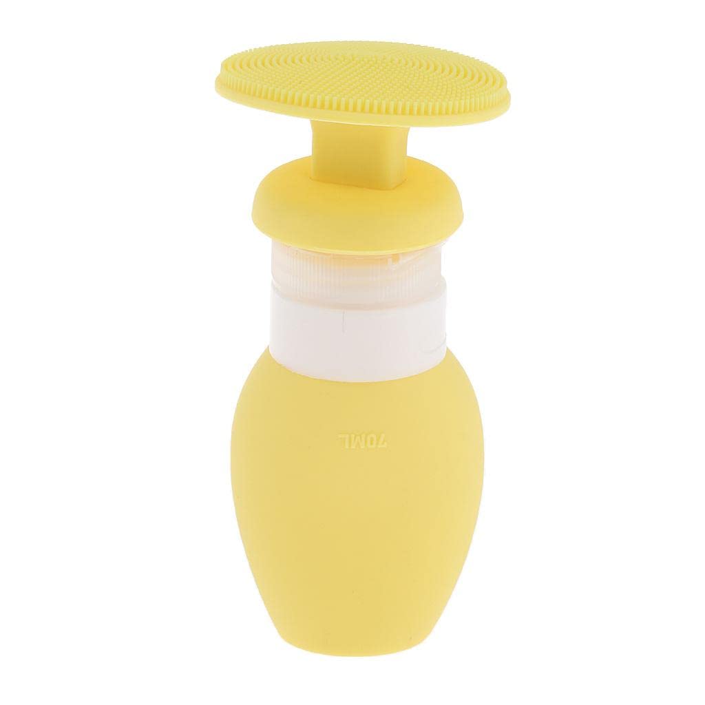 LOSA 70ml Refillable Empty Travel Bottles for Shampoo, Lotion & Makeup - Leak Proof Squeeze Containers with Flip Cap (Yellow) | Perfect for Toiletries, Cosmetics & Airplane Carry On