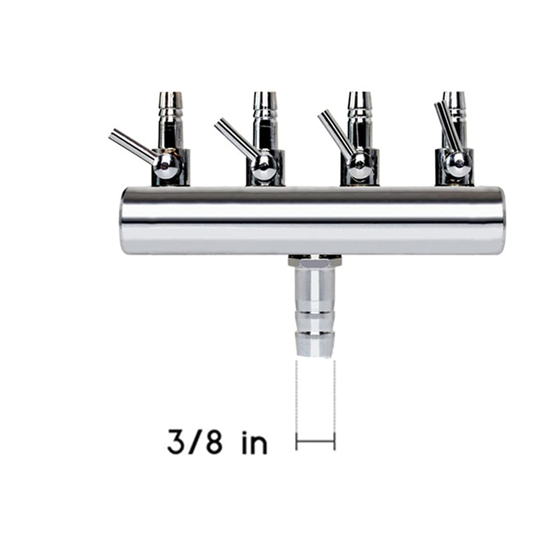 4-Way Aquarium Air Valve - Inline Manifold Flow Control with Lever for Air Pump Tubing Splitter | Perfect for Fish Tank, Hydroponics & Bubble Systems