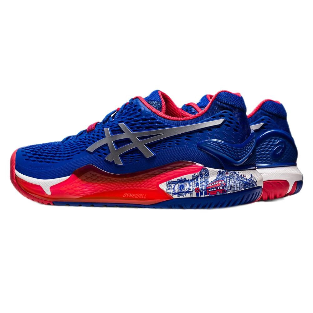 ASICS Gel Resolution 9 London Wimbledon Edition Men's Tennis Shoes - Blue/Red - High-Performance Court Shoes for Competitive Play & Training