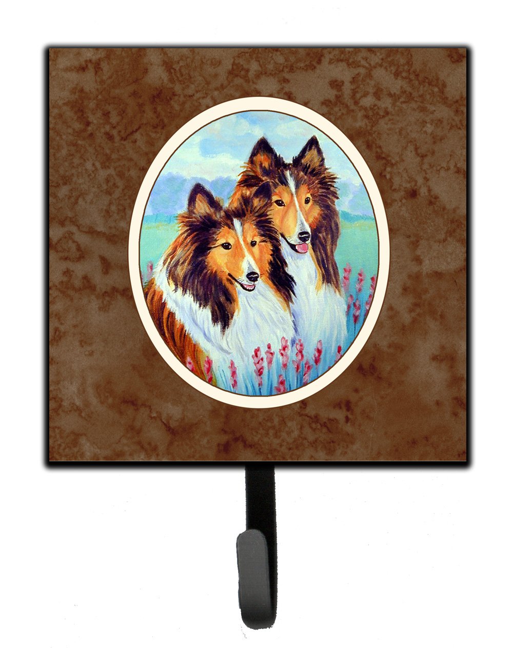 Caroline's Treasures Sable Shelties Double Trouble Leash & Key Holder 7086SH4 - Small Multicolor Dog Accessory for Home Decor & Pet Organization