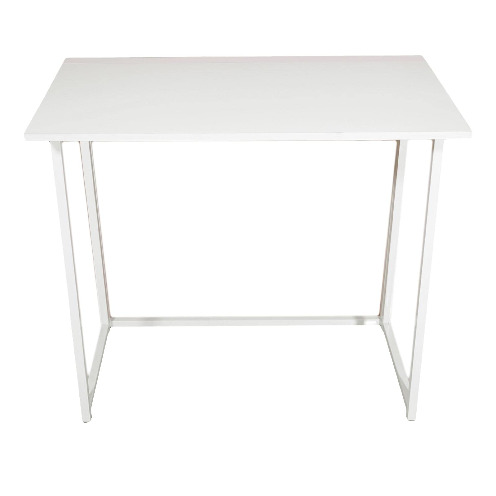 JunMei Foldable Computer Desk - Compact & Space-Saving White Writing Table for Home Office, Study, Dorm Room & Small Spaces - Easy Assembly Workstation for Laptop & PC Users