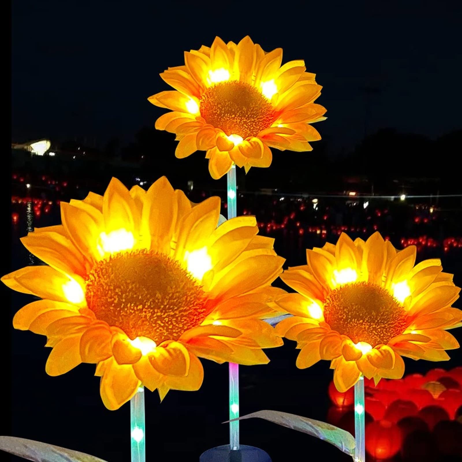 Solar Sunflower Garden Lights Outdoor - Waterproof Solar Powered Lawn & Courtyard Decoration - Landscape Lighting for Yard, Pathway, Patio (1 Pack) - Perfect for Backyard, Garden Decor & Evening Ambiance