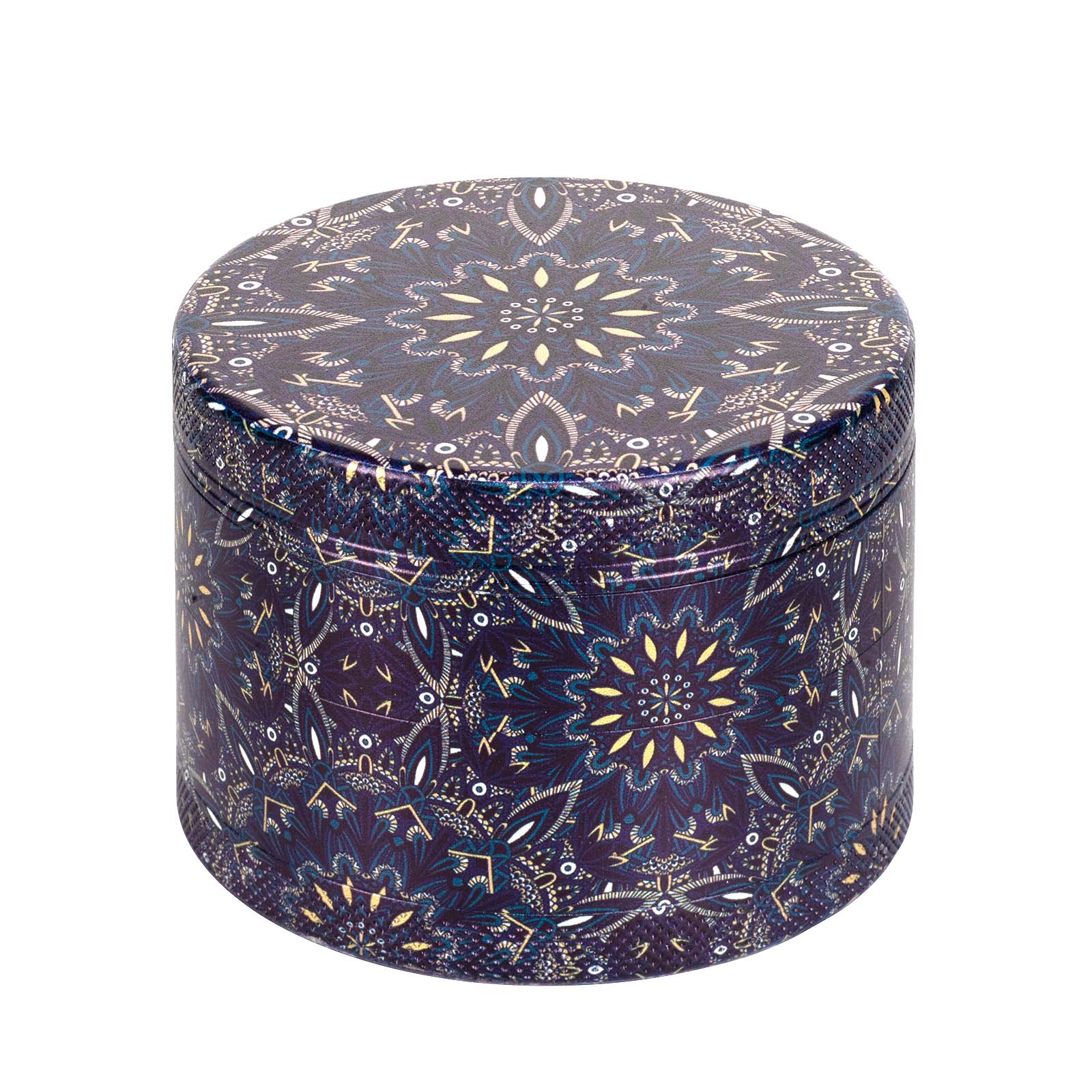 75MM 4 Layer Mandala Pattern Herb Grinder - Premium Metal Spice Crusher for Tobacco, Herbs & Spices | Perfect for Rolling, Smoking & Kitchen Use