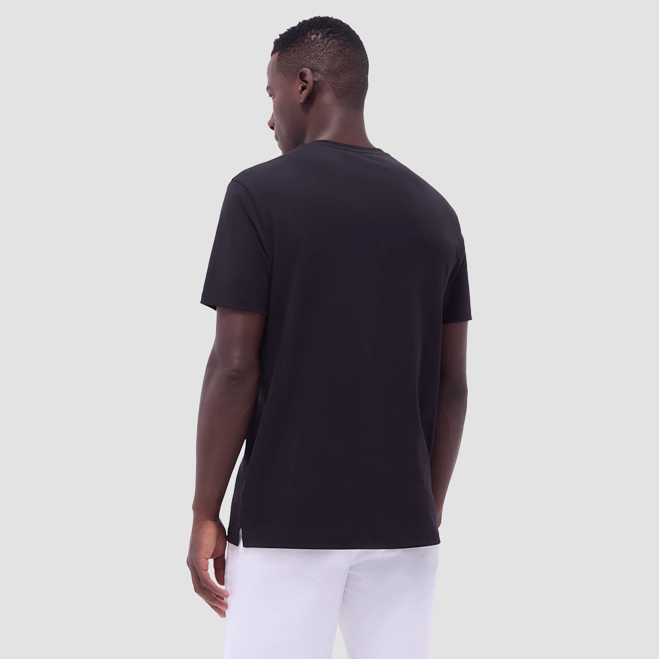 Bugatchi Holden Premium Pima Cotton V-Neck T-Shirt for Men - Soft & Breathable Black Tee - Perfect for Casual Wear, Layering & Everyday Comfort