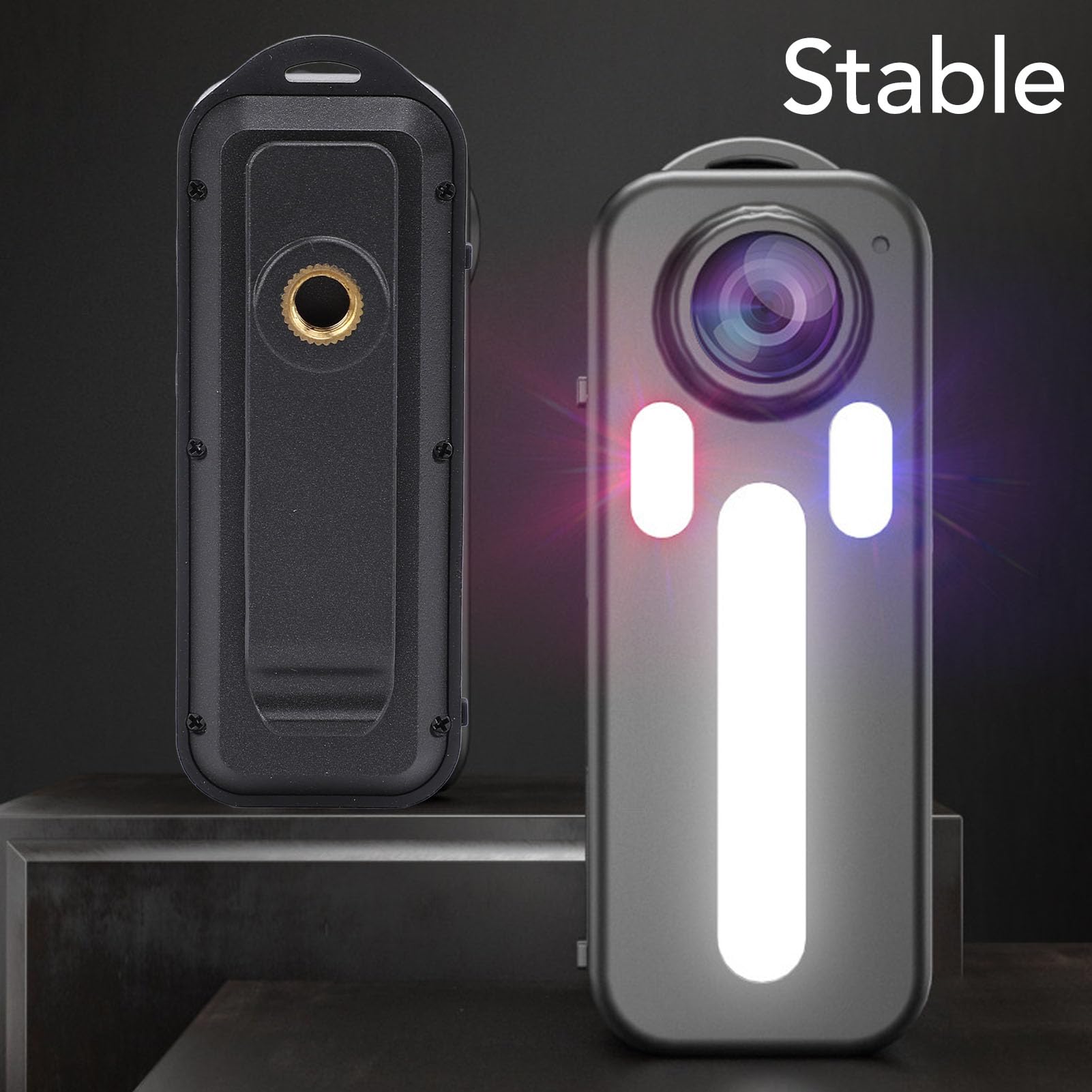 ASixxSix Mini Action Camera - 1080P HD Sports Camera with Night Vision, Portable Body Camera for Outdoor Adventures, Cycling & Travel - Includes Red & Blue Warning Lights for Safety
