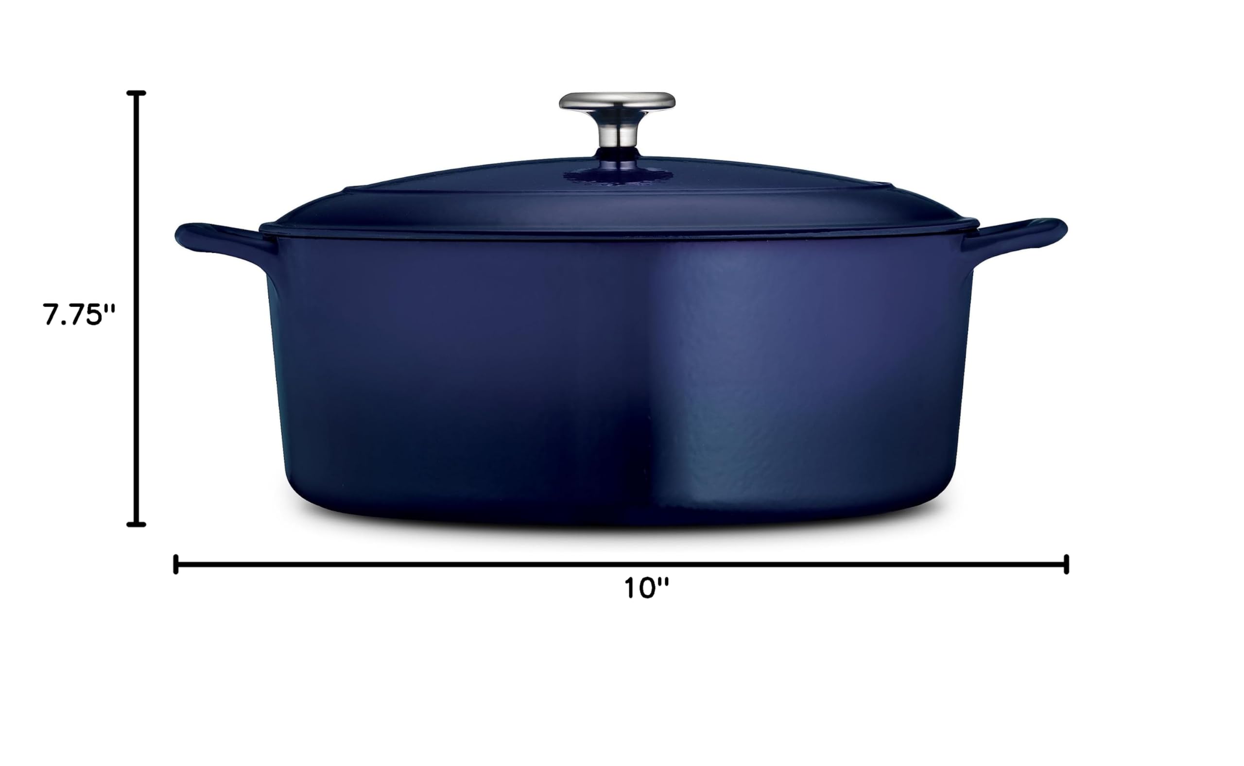 Tramontina 7-Quart Enameled Cast Iron Dutch Oven with Lid - Blue Oval Cookware for Baking, Roasting & Slow Cooking - Perfect for Soups, Stews & Bread Making