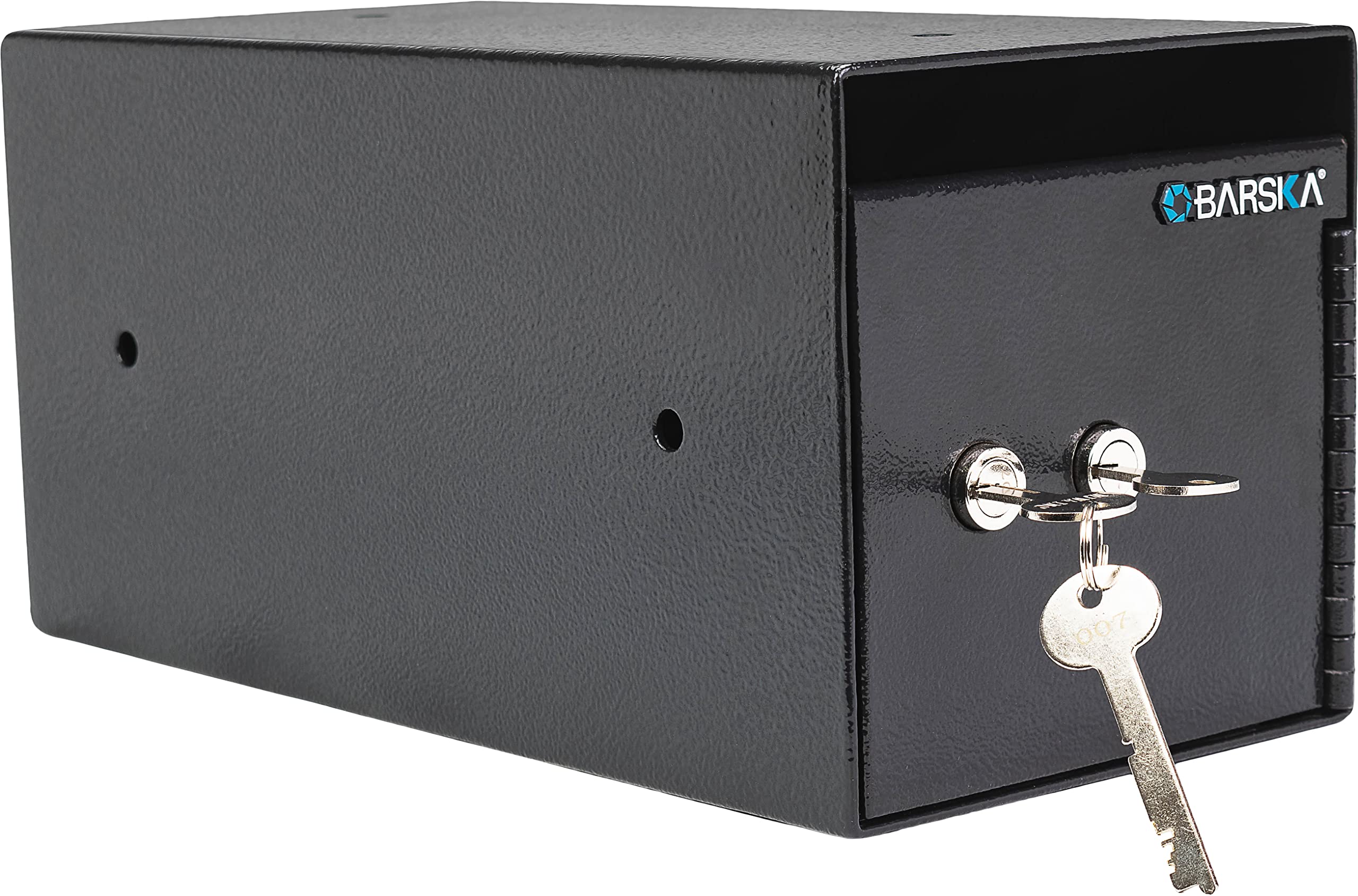 Barska Key Lock Depository Drop Safe - Secure Cash Box for Money, Receipts, Keys & Valuables - Ideal for Home, Office & Retail Security