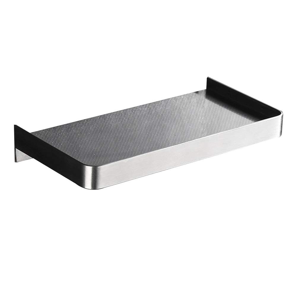 XXIOJUN Stainless Steel Shower Organizer - Wall Mounted Bathroom Storage Shelf, Rustproof Toilet Organizer (17.4x9.5x2cm, Silver) - Perfect for Shower Caddies, Bathroom Shelving & Small Space Organization