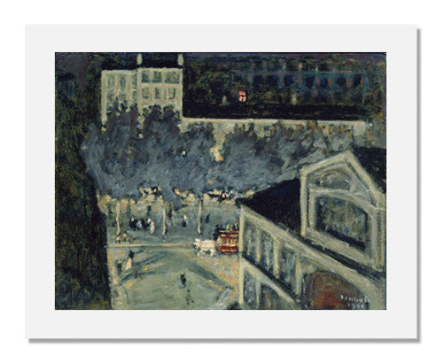 Pierre Bonnard Paris Boulevard at Night Painting - Vintage French Impressionist Art Print for Home & Office Decor