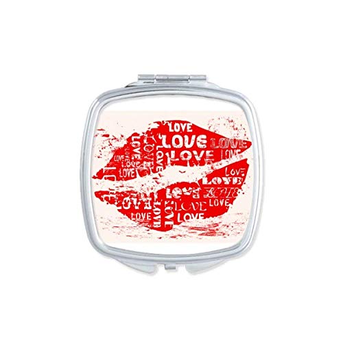 DIYthinker Valentine's Day Love Kiss Mirror - Portable Compact Pocket Makeup Mirror with Double Sided Glass - Perfect for Travel, Purse & Gift Giving