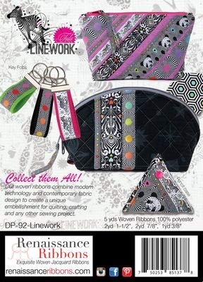 Tula Pink Linework Renaissance Ribbons Designer Pack - Premium Fabric Ribbons for Quilting, Sewing & DIY Crafts - Perfect for Scrapbooking, Gift Wrapping & Home Decor Projects