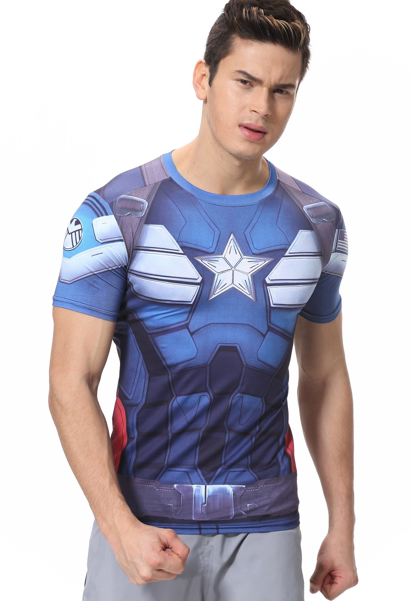 Men's Compression Fitness Shirt - Moisture Wicking Superhero Graphic Workout T-Shirt for Running & Gym Training - Ideal for Sports, Jogging and Active Lifestyle