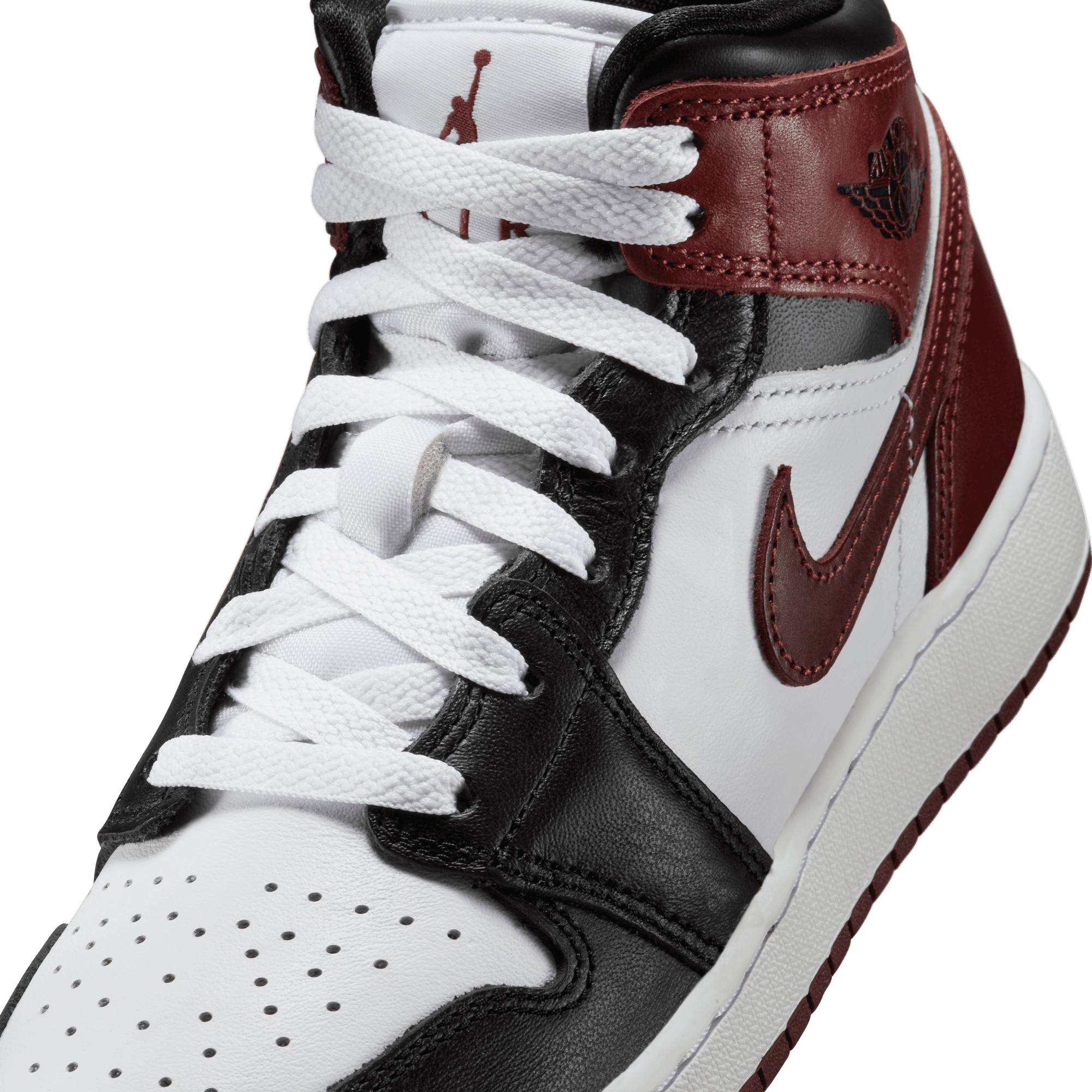 AIR JORDAN 1 MID SE (GS) Basketball Shoes - White/Dark Pony/Black Colorway - Perfect for School, Sports & Street Fashion