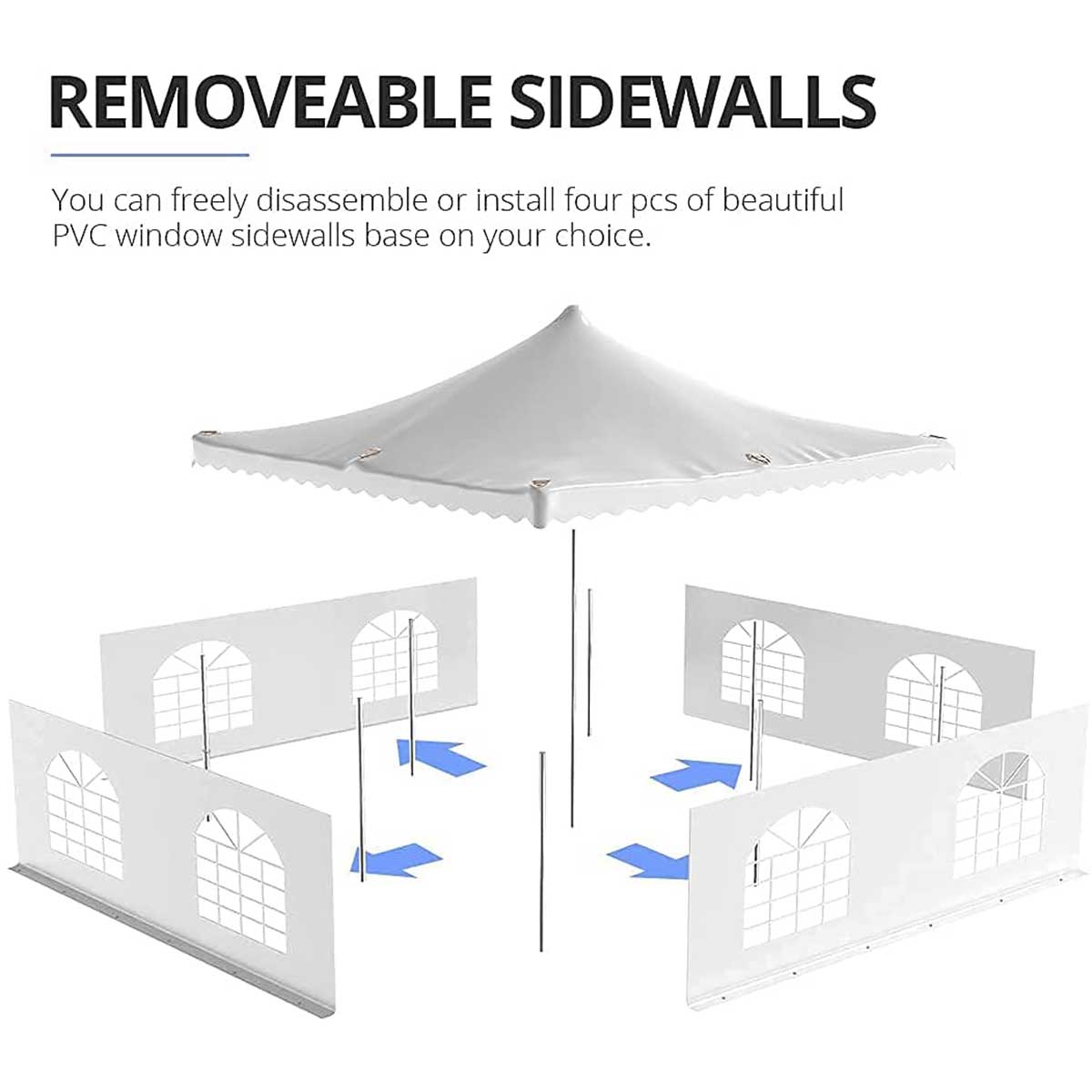20' x 20' Fire Resistant Party Tent - Waterproof Outdoor Canopy for Weddings, Camping & Backyard Events