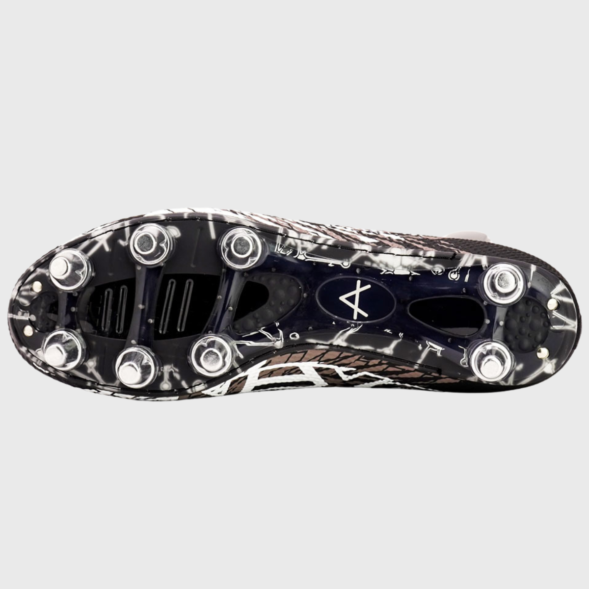 OXEN Metasock 8 Stud Rugby Boots for Men - Black/White Cleats for Rugby, Football & Outdoor Sports - Durable Traction & Comfortable Design