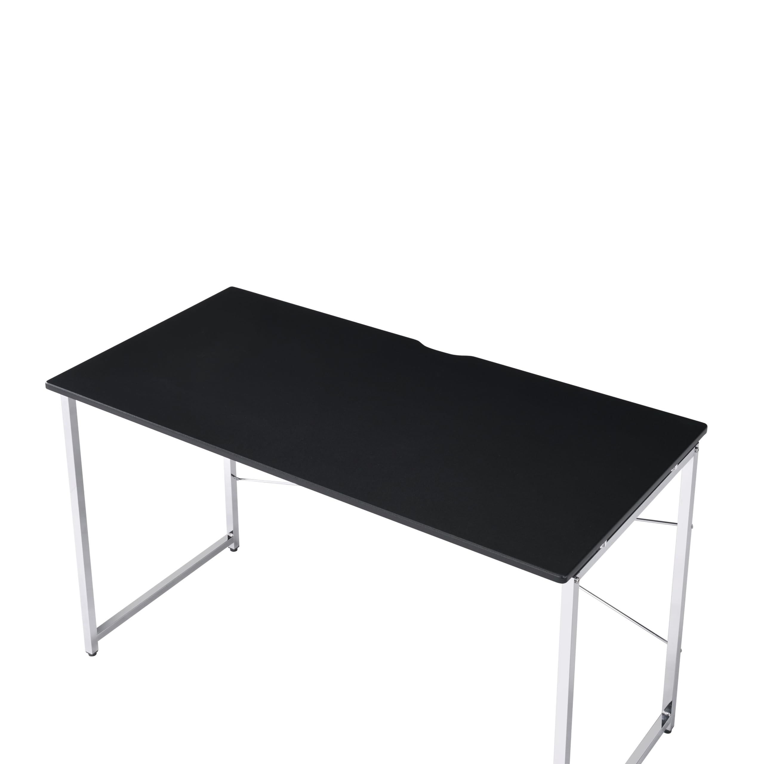 Acme Tennos Vanity Desk with Black & Chrome Finish - Modern Dressing Table for Bedroom Makeup & Skincare Routine