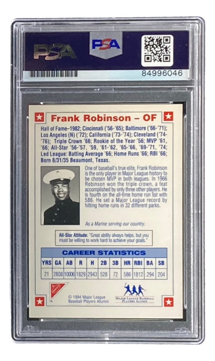 Frank Robinson Autographed 1994 Nabisco All-Star Legends Baseball Trading Card - PSA/DNA Certified - Perfect for Sports Memorabilia Collections & Baseball Fan Gifts