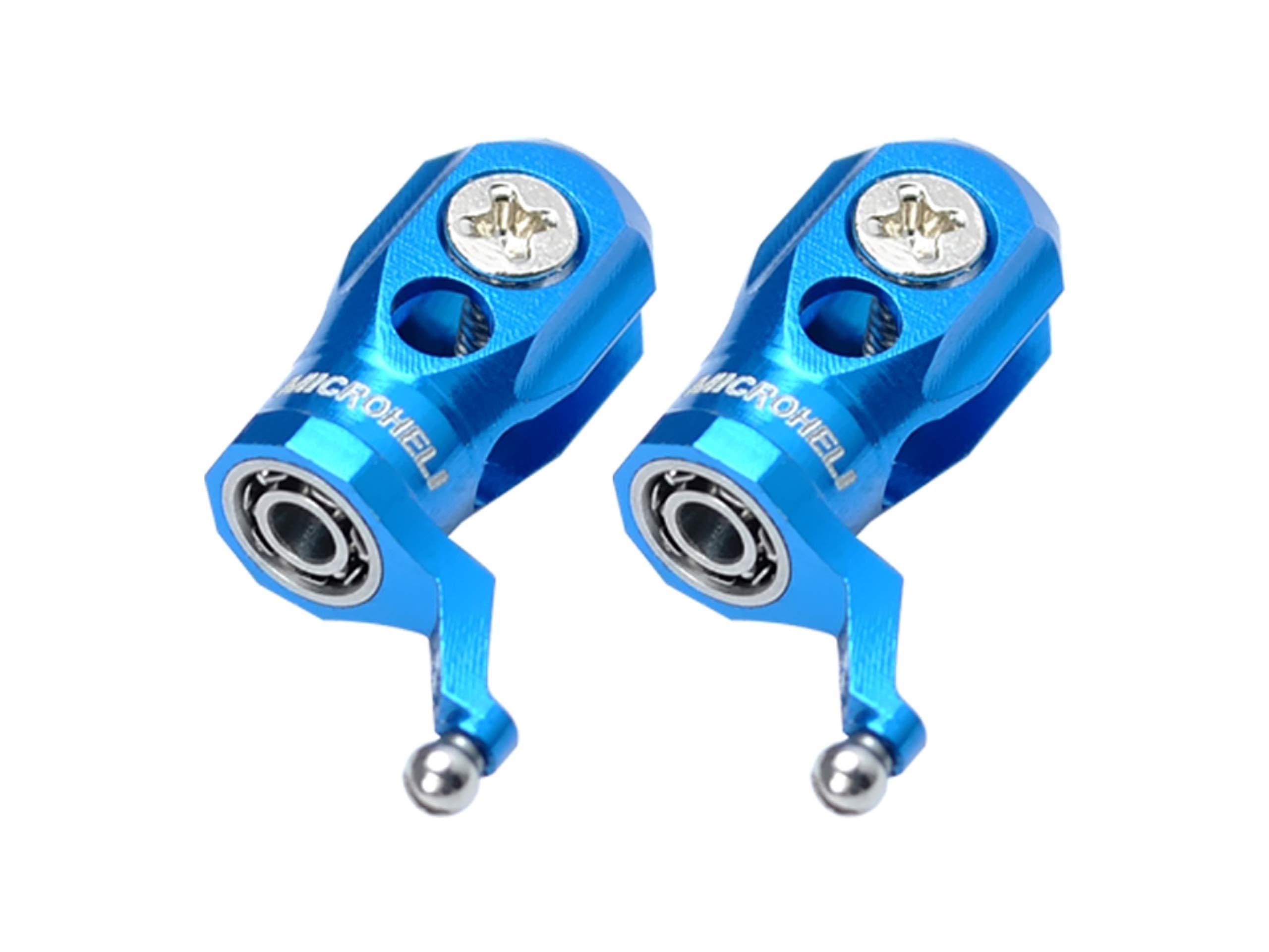 Microheli Precision CNC Aluminum Main Blade Grip for Blade MCPXBL & BL2 Helicopters (MCPXBL302) - Durable Blue Upgrade Part for RC Helicopter Enthusiasts - Perfect for Aerial Stunts, 3D Flying & Performance Enhancements