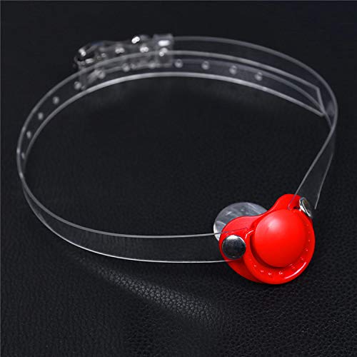 Honeylust - Silicone BDSM Pacifier Gag - Bondage Nipple Mouth Gag - Adult Fetish Sex Toy with Transparent Strap - Ball Gag Mouth Spreader for BDSM Play, Roleplay & Sensory Exploration