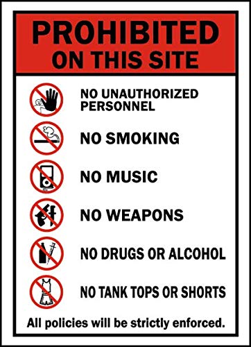 Safety & Warning Vinyl Stickers Bundle - 6 Pack Warehouse Signs (10