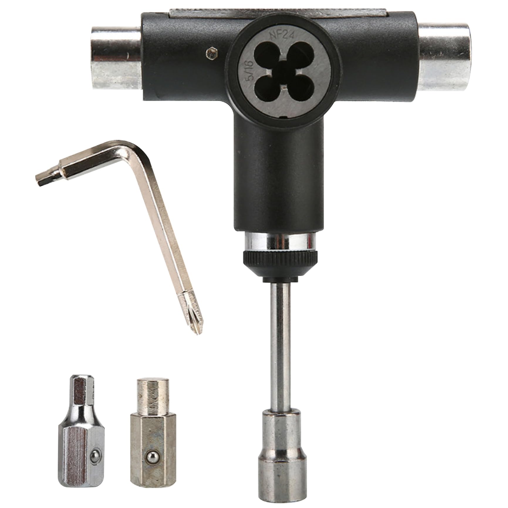 All-in-One T-Shaped Skateboard Tool with Allen Wrench - Portable Multifunctional Skateboard, Scooter, Bike & Roller Skate Repair Tool | Perfect for On-the-Go Maintenance & DIY Fixes