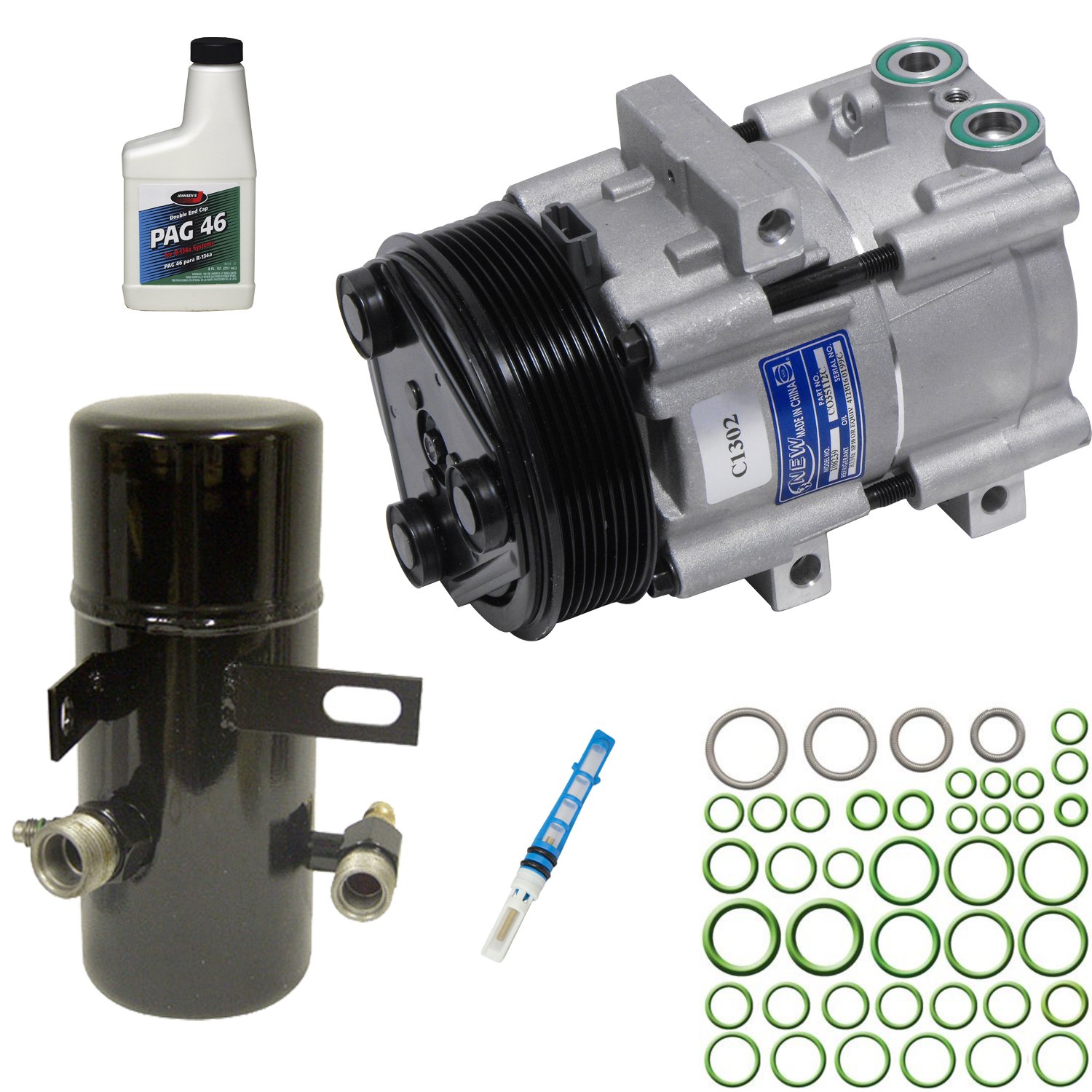 Universal Air Conditioner KT 4165 A/C Compressor & Component Kit - Replacement Parts for Car AC Repair | Perfect for DIY Mechanics & Auto Shops