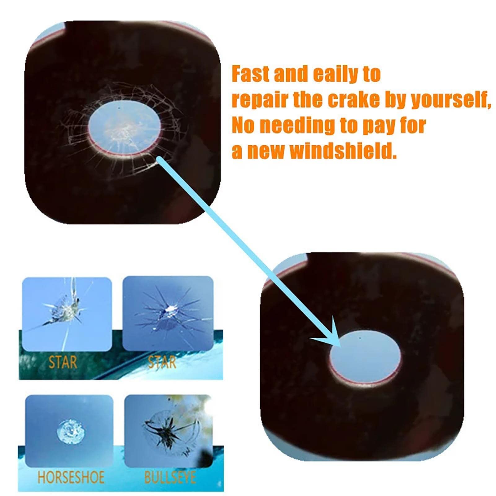 Windshield Repair Kit - Automotive Glass Repair Fluid & Quick Fix Windscreen Tool Set | DIY Car Windshield Crack Repair for Cars, Trucks & SUVs | Perfect for Road Trips & Emergency Vehicle Maintenance