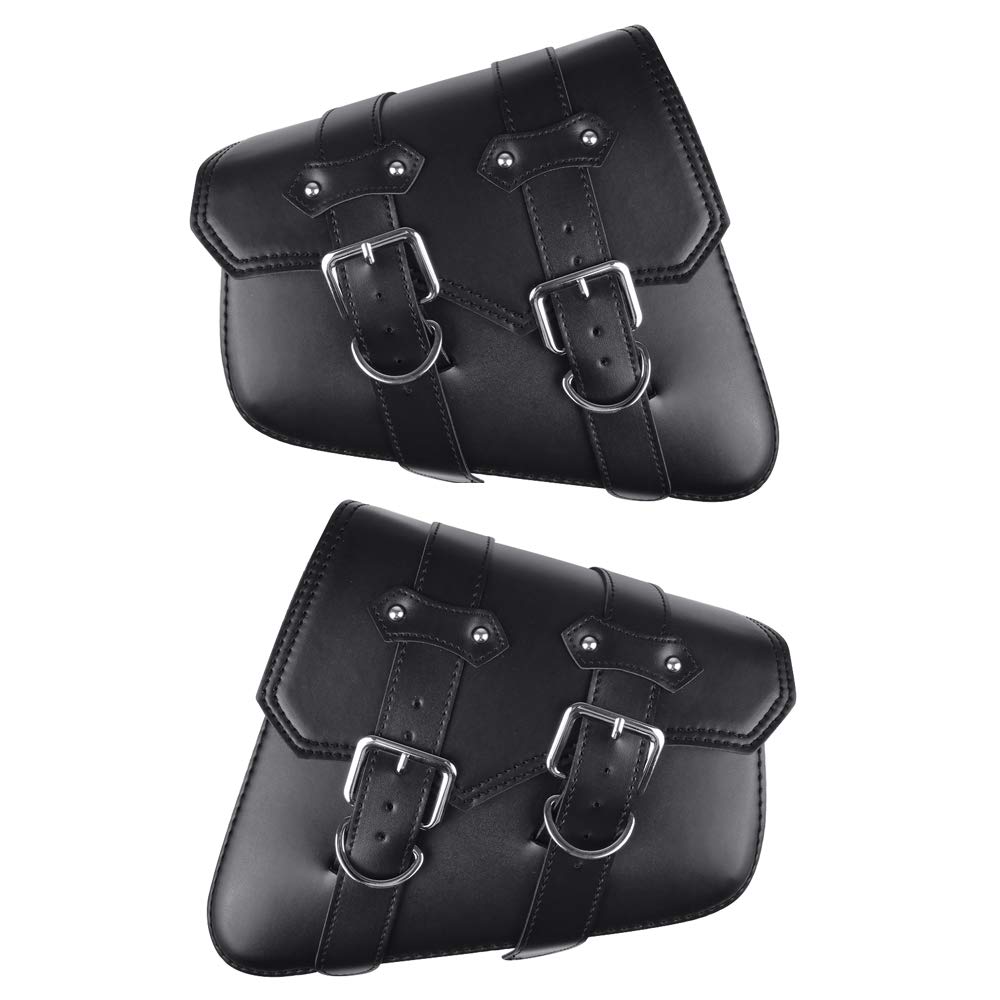 **Leather Motorcycle Side Saddle Bags (Pair) - Waterproof Triangle Bags for Harley Sportster XL 883 & XL1200 - Perfect for Long Rides & Travel Accessories**
