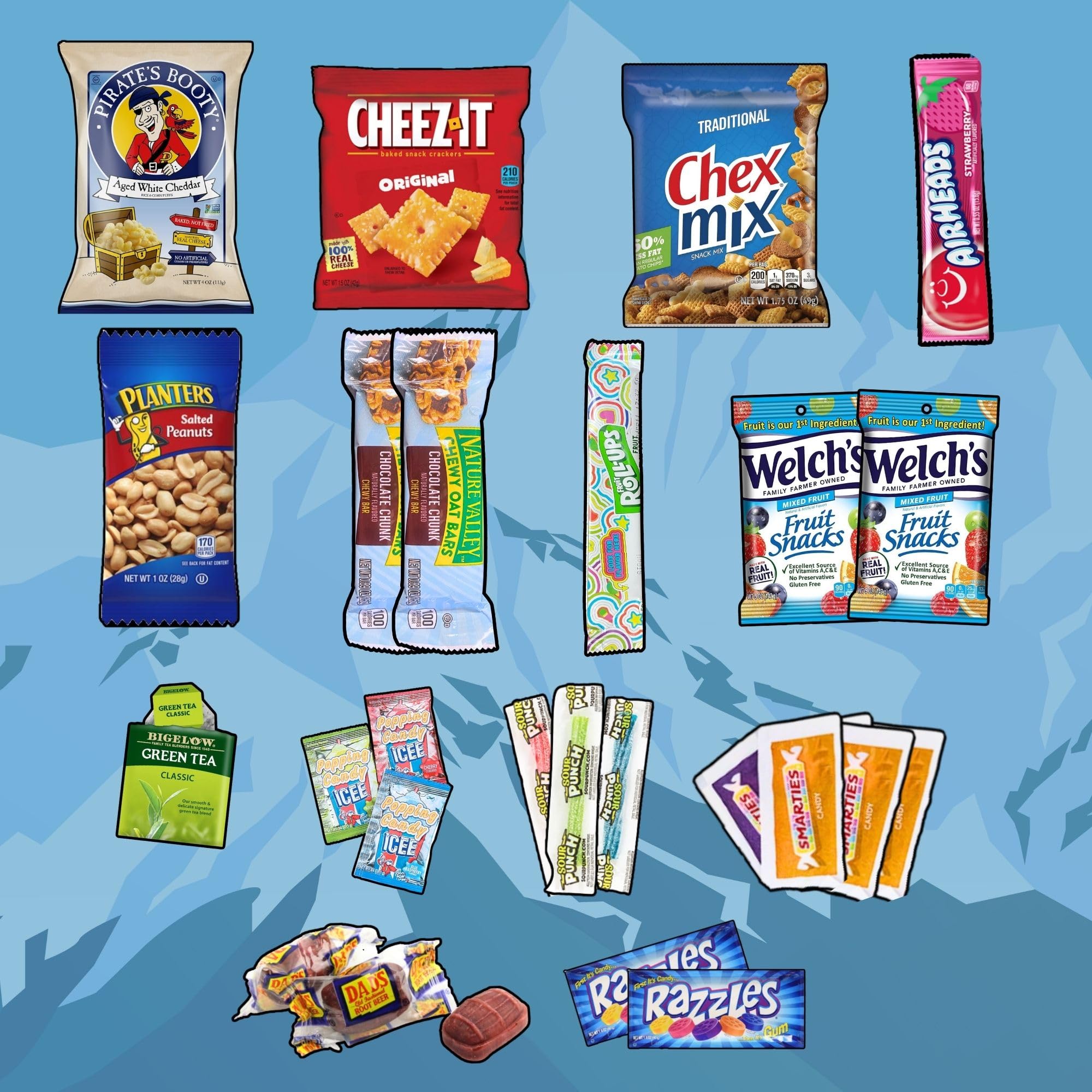 Snack Mountain Care Package (25 Count) - Variety Snack Box & Gift Basket for Holidays, Birthdays, Office, Movie Nights, Back to School - Bulk Snacks for Adults - Perfect for Gifting, Parties & Family Gatherings