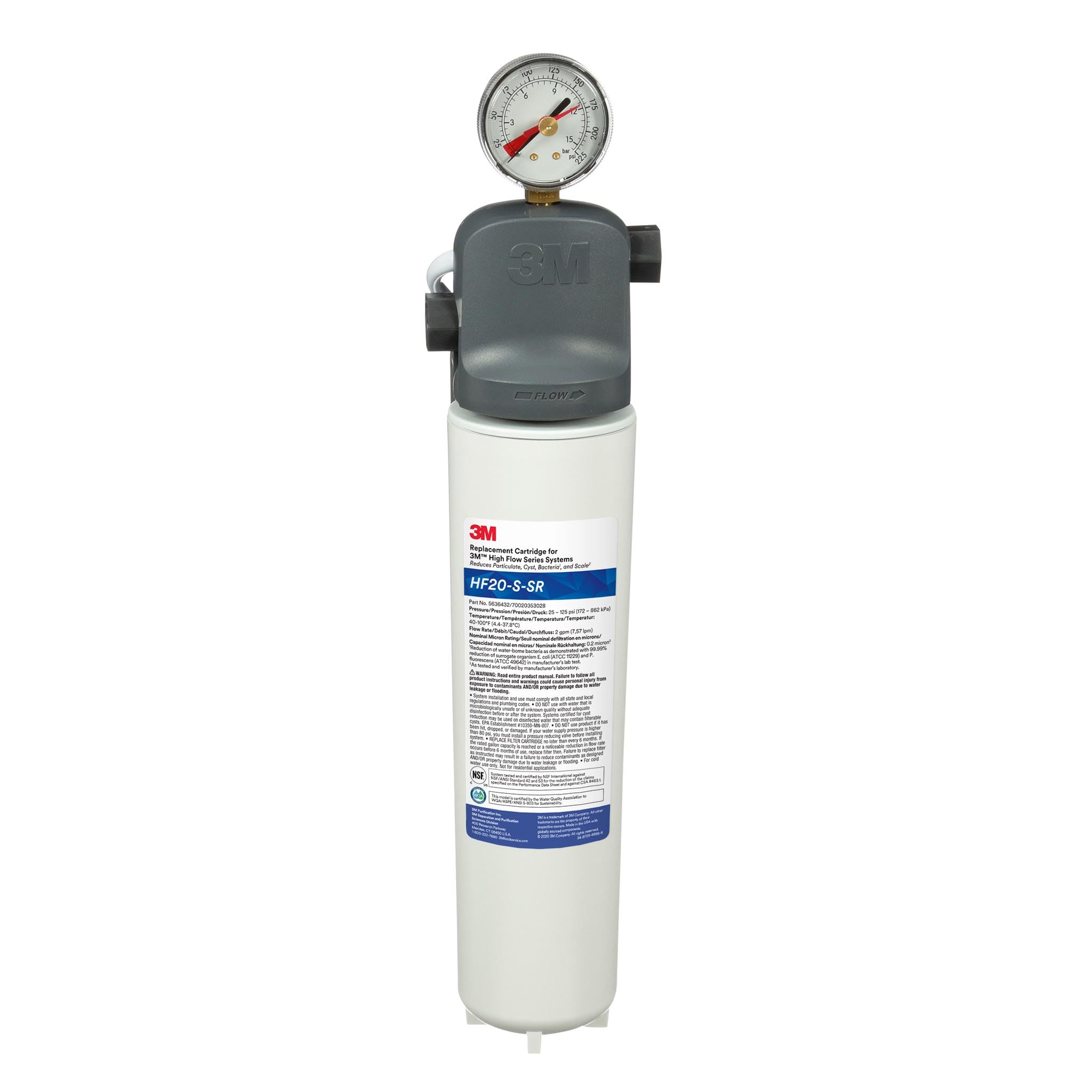 3M ICE120-S-SR Carbonless Ice Machine Water Filter Replacement Cartridge - Pure Water for Clear Ice Cubes in Restaurants, Bars & Home Use