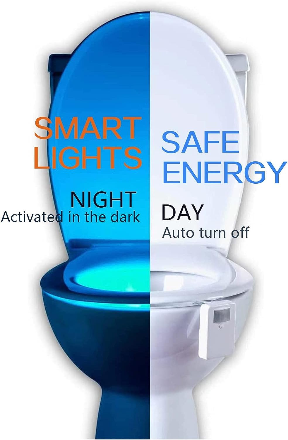 Chunace Rechargeable Motion Sensor LED Toilet Night Light - Auto On/Off Bathroom Nightlight for Kids & Adults, Waterproof Toilet Bowl Light for Safe Night Use, Perfect Gift & Home Decor Accessory (Ideal for Bedrooms, Hallways & Baby Nurseries)