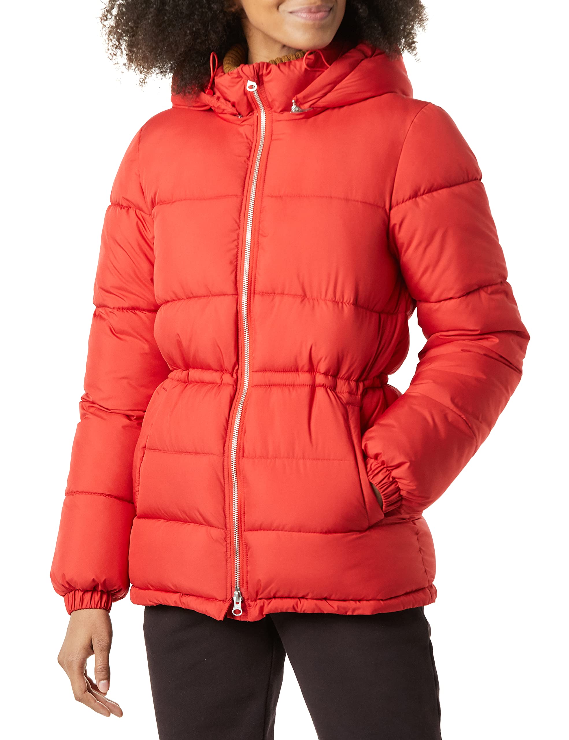 Amazon Essentials Women's Heavyweight Puffer Jacket with Drawstring Waist - Warm Winter Coat for Outdoor Activities, Hiking & Casual Wear