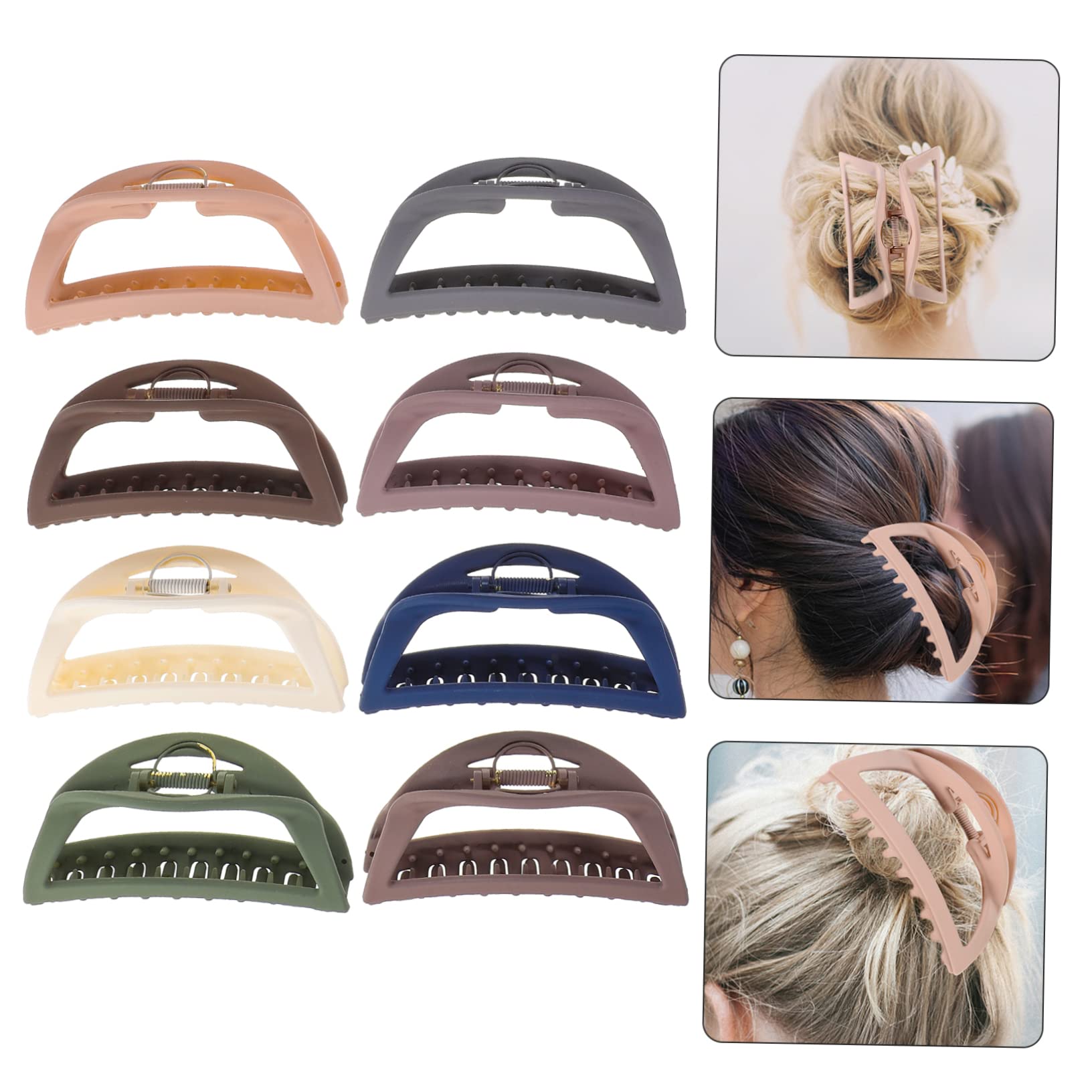 Mikinona 8pcs Women's Hair Clips - Hollow Claw Hair Clips for Styling, Daily Use, Work, Face Wash & Date - Non-Slip Hair Accessories for Women & Girls (Great for School, Office, Gym & Travel)