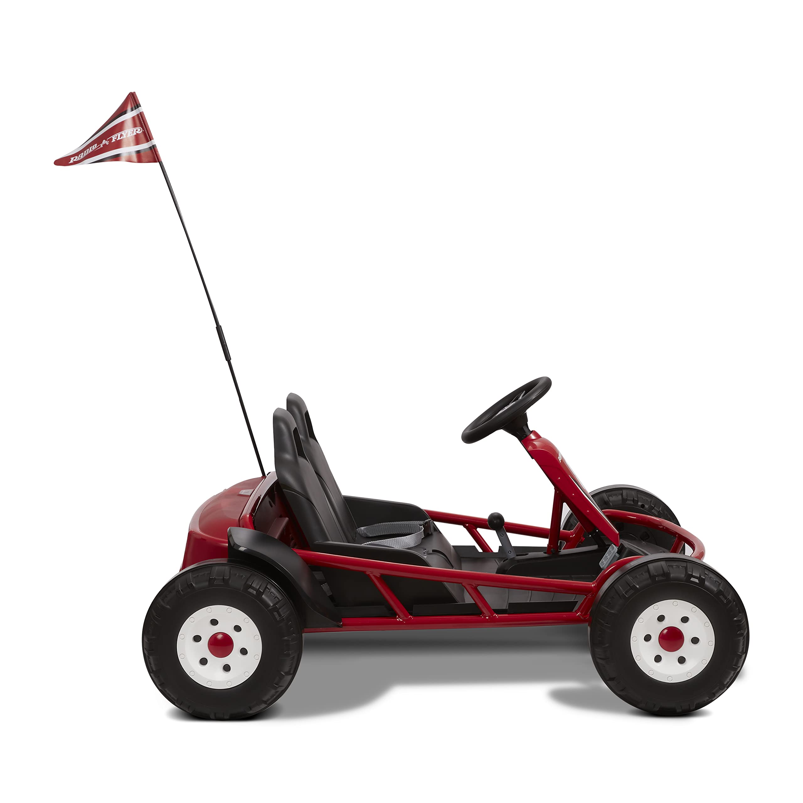 Radio Flyer Ultimate 24V Electric Go-Kart for Kids Ages 3-8 | 2-Seater Ride-On Toy Car | Red Battery-Powered Vehicle | Perfect for Backyard Fun, Birthday Gifts & Outdoor Play