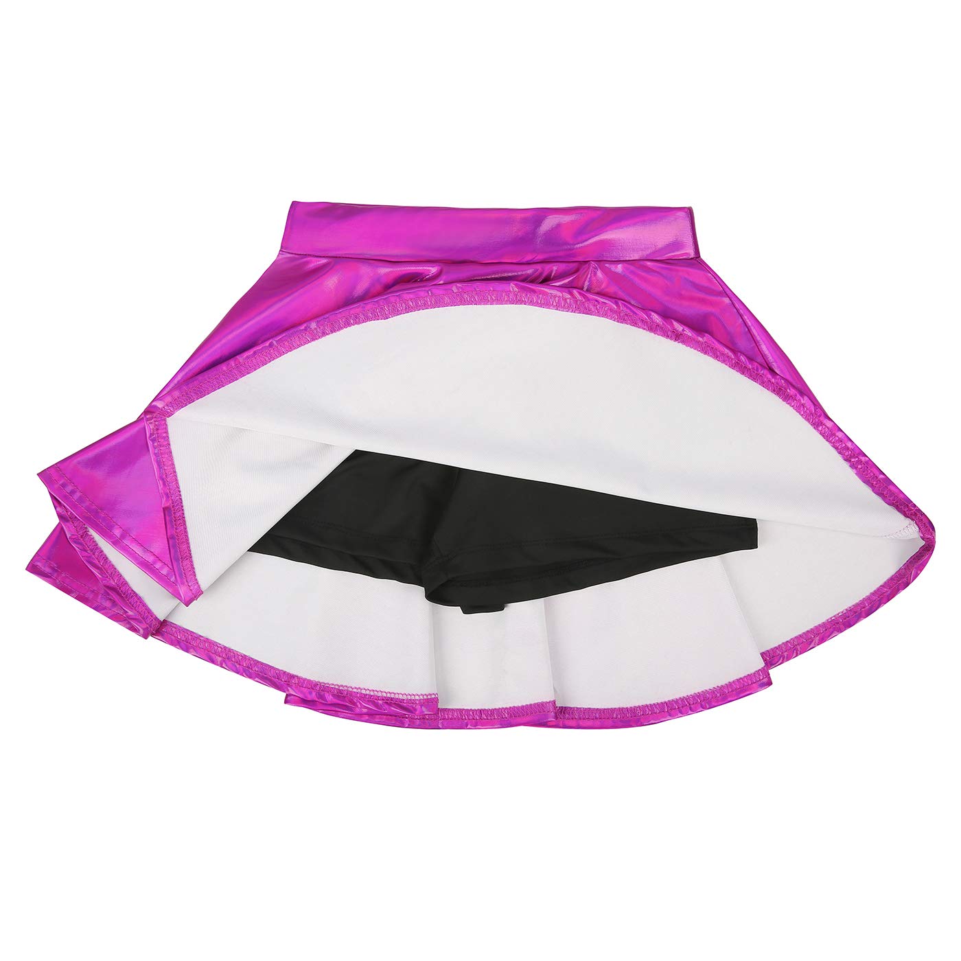 HDE Girls Metallic Skater Skort - Shiny Holographic Dance Skirt for Cheerleading, Gymnastics & Scooter Riding | Athletic Wear for Kids & Teens