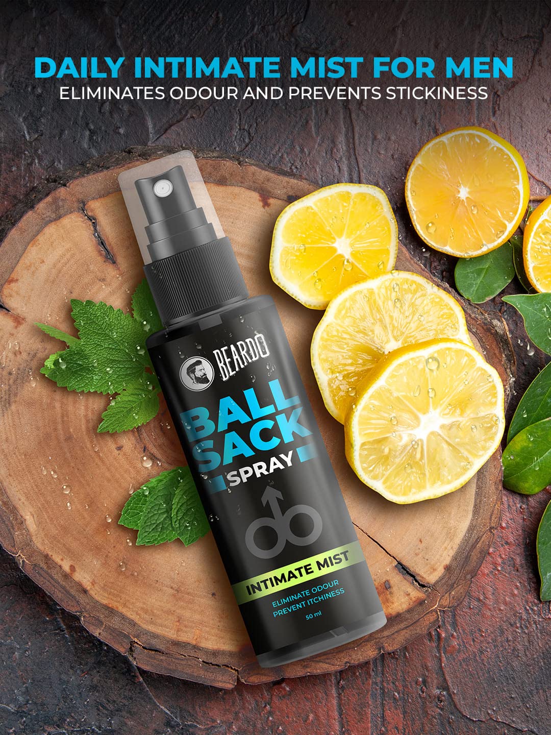 Beardo Ball Sack Spray for Men - 50ml Intimate Hygiene Spray | Fresh, Clean & Dry Balls | Prevents Odor & Itching | Men's Grooming Essential | Perfect for Gym, Travel & Daily Use