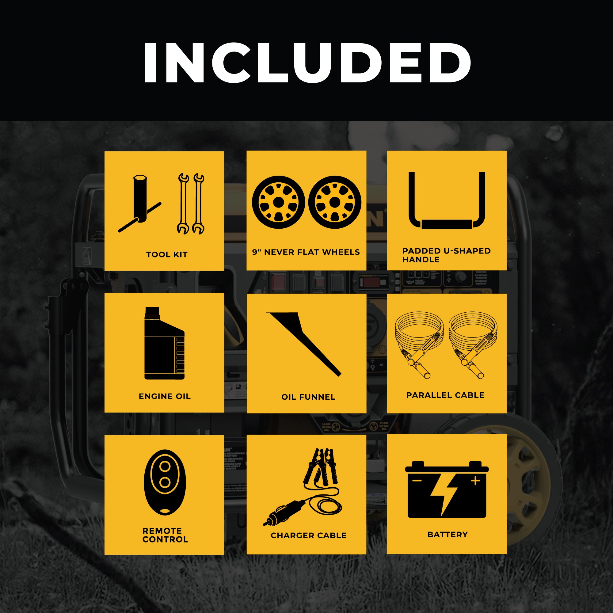 4500W Portable Inverter Generator with Remote Start & CO Alert - Open Frame Design for Camping, RV, and Emergency Power Backup