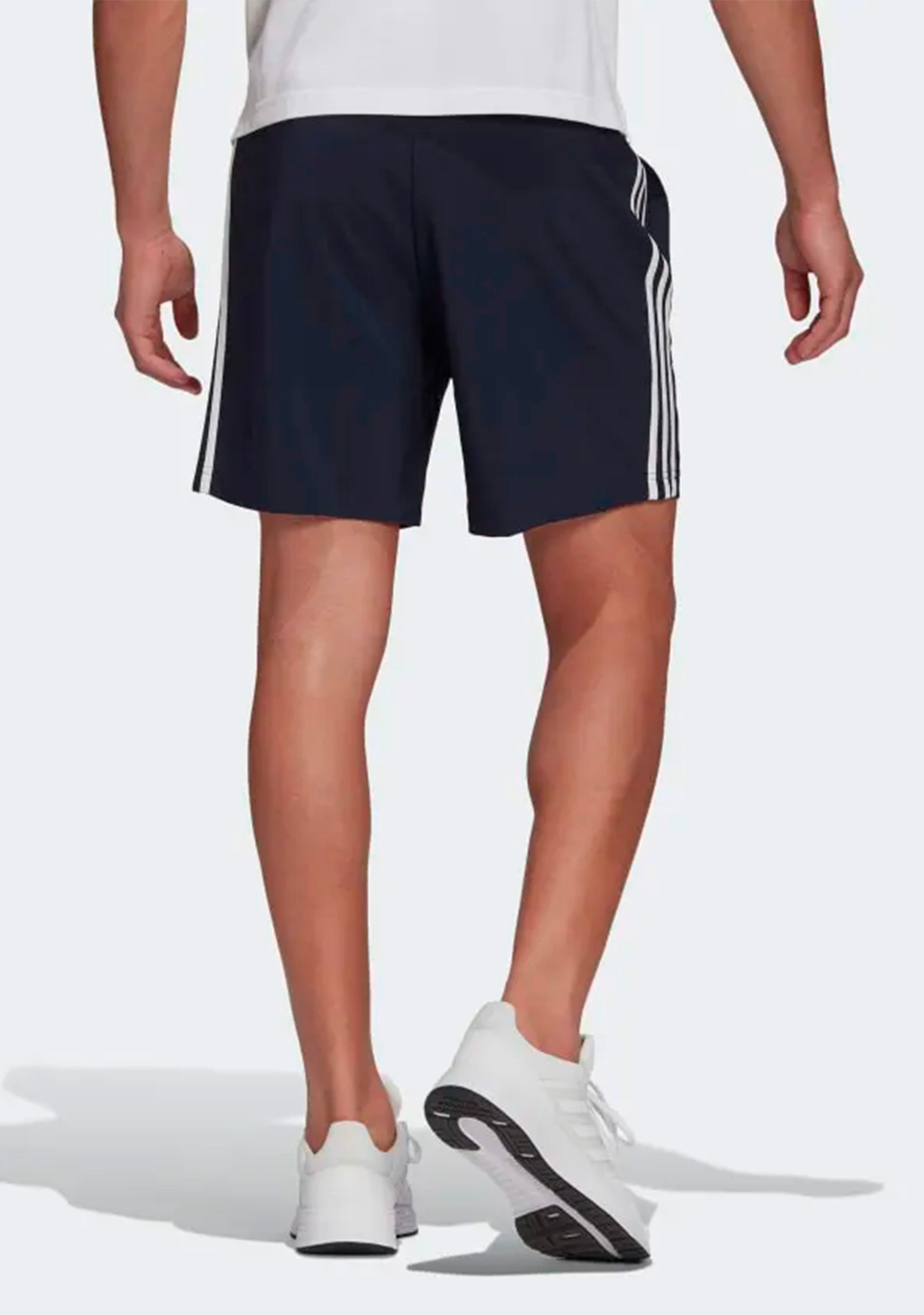 Adidas Men's Aeroready Essentials 3-Stripe Chelsea Shorts - Navy Blue Athletic Shorts for Running, Gym & Casual Wear