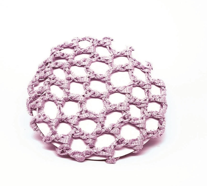 Lilac Crochet Hair Bun Cover for Women - Elegant Handmade Hair Accessory for Ballet, Yoga, and Everyday Wear