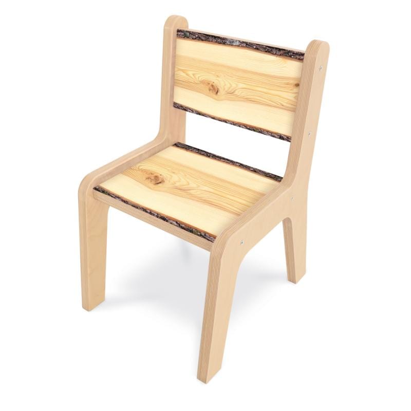 Live Edge Wooden Chair with Natural Finish - Handcrafted Rustic Dining Chair for Kitchen, Dining Room, or Office - Nature View 12H Solid Wood Furniture for Home Decor