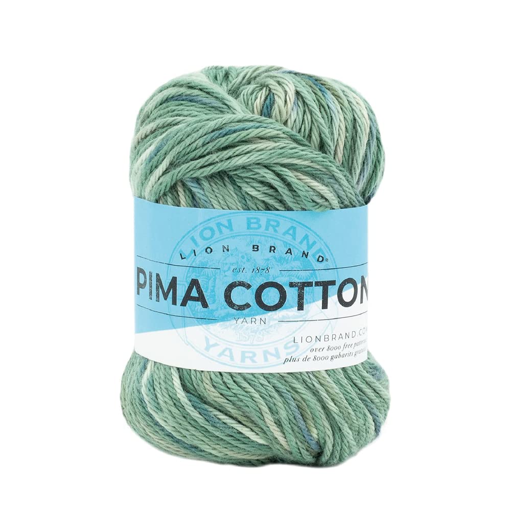 Lion Brand Yarn 100% Pima Cotton Soft Knitting Yarn - Patagonia Collection (1 Skein) for Crochet, Knitting & DIY Craft Projects