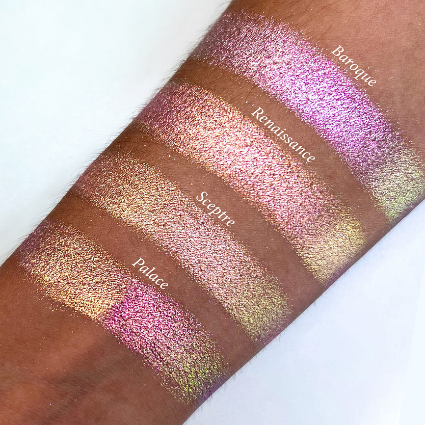 Baroque Pearlescent Multichrome Eyeshadow Palette - Long Lasting Pigmented Makeup for Day & Night Glam Looks