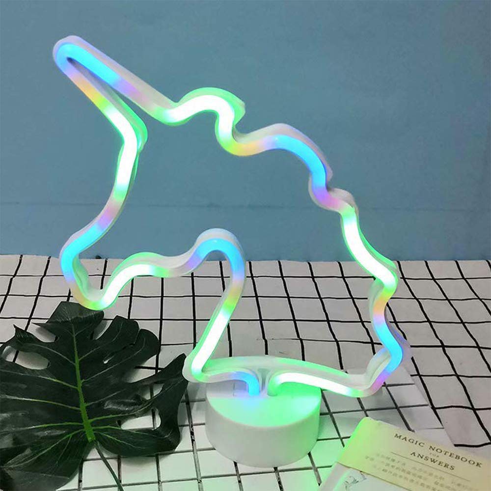 ENUOLI Magical Unicorn LED Neon Sign - Colorful Night Light with Base for Wall & Table Decor | Perfect Gift for Birthday, Wedding, Party & Home Decoration | Creates Magical Atmosphere in Bedrooms, Kids Rooms & Party Spaces