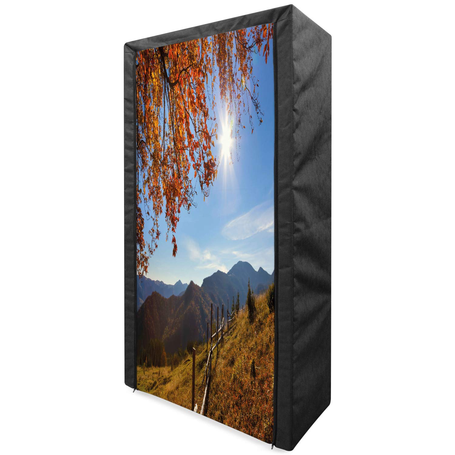 Ambesonne Portable Fabric Wardrobe with Shelves - 33.5